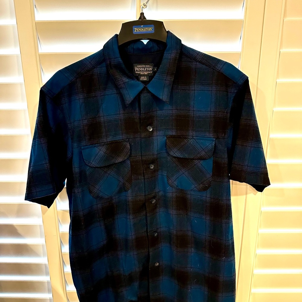 Pendleton Men's Black and Blue Board Shirt